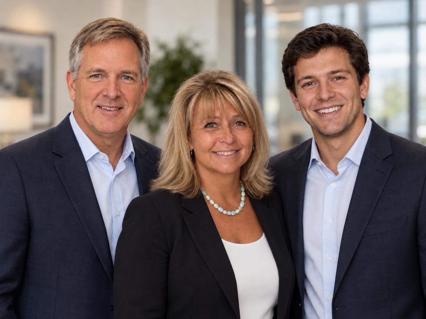 Kristofer, Gina, and Mateo together in a professional family portrait